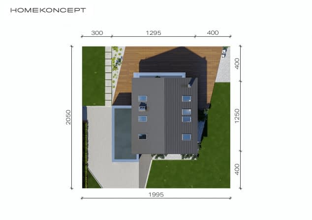 Rzut projektu HOMEKONCEPT 72 - Usytuowanie na działce