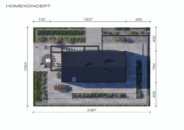 Rzut projektu HOMEKONCEPT 81 - Usytuowanie na działce