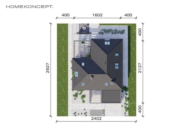 Rzut projektu HOMEKONCEPT 26 wariant 10 - Usytuowanie na działce