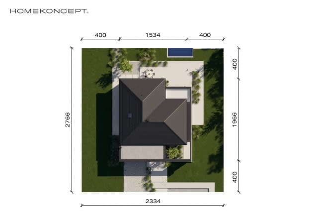 Rzut projektu HOMEKONCEPT 138 - Usytuowanie na działce