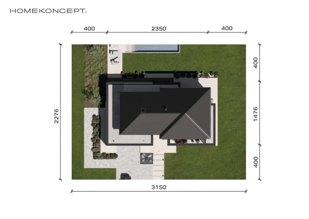 Rzut projektu HOMEKONCEPT 137 - Usytuowanie na działce