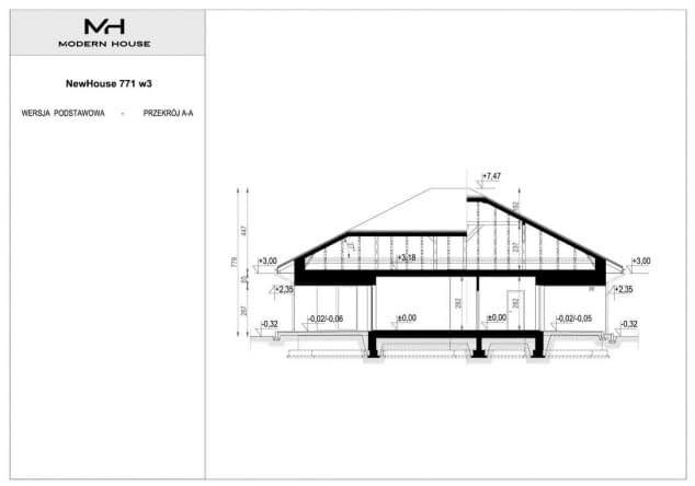 Rzut projektu NewHouse 771 w3 - Przekrój