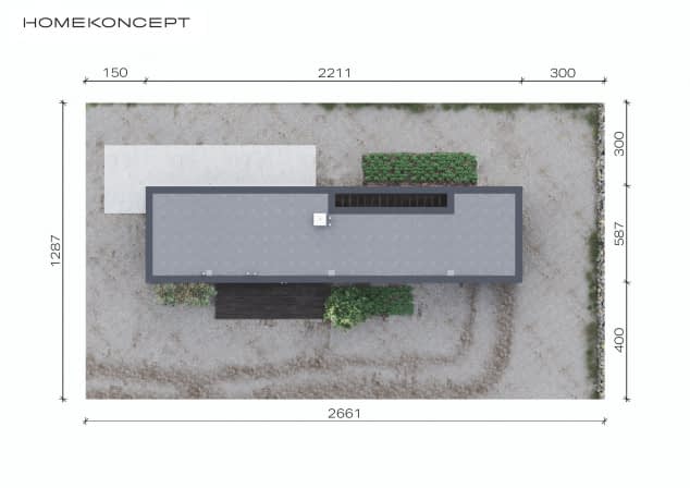 Rzut projektu HOMEKONCEPT 86 - Usytuowanie na działce
