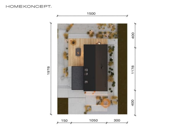 Rzut projektu HOMEKONCEPT 139 - Usytuowanie na działce