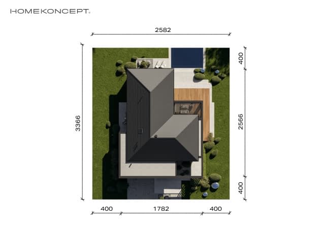 Rzut projektu HOMEKONCEPT 168 - Usytuowanie na działce