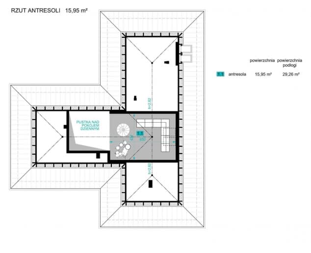 Rzut projektu Dla Melomana 1 - Rzut antresoli