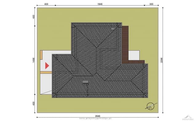 Rzut projektu Wilson II - Usytuowanie na działce