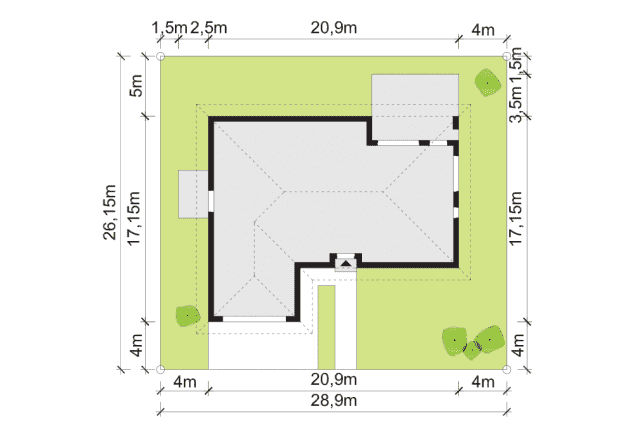 Rzut projektu Illecebrosus VII G2 - Rzut na działce