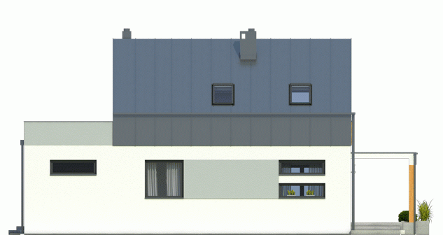 Rzut projektu Eco 3 z garażem - Elewacja