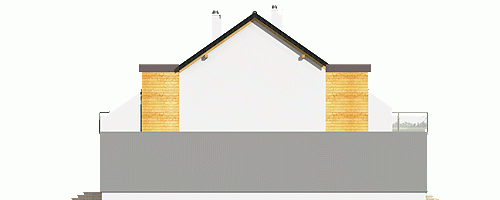 Rzut projektu Gwarek II bliźniak BL2 z garażem - Elewacja
