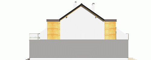 Rzut projektu Gwarek II bliźniak BL2 z garażem - Elewacja