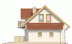 Rzut projektu Sikorka z garażem - Elewacja