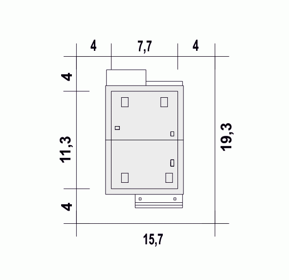 Rzut projektu Agat II B - Usytuowanie na działce