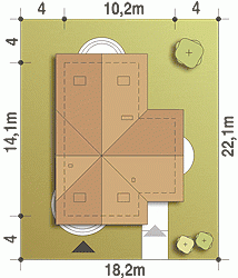 Rzut projektu Kowalik II z garażem - Usytuowanie na działce