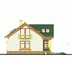 Rzut projektu Drozd II bliźniak z garażem - Elewacja