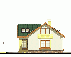 Rzut projektu Drozd II bliźniak z garażem - Elewacja