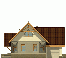 Rzut projektu Lolek II z garażem - Elewacja