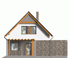 Rzut projektu Ala z garażem - Elewacja