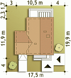 Rzut projektu Iza trend z garażem A2 - Usytuowanie na działce