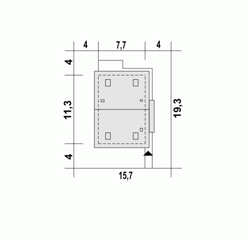 Rzut projektu Agat B - Usytuowanie na działce