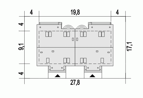 Rzut projektu Gajówka B-BL1 - Usytuowanie na działce
