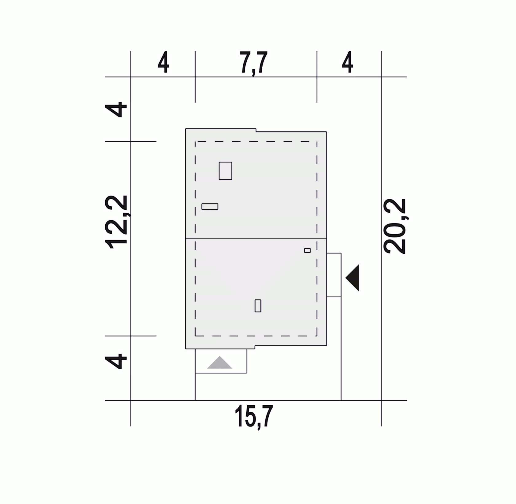 Rzut projektu Głuszec II z garażem - Usytuowanie na działce