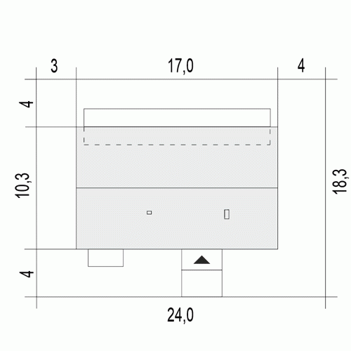 Rzut projektu Hyzop - Usytuowanie na działce