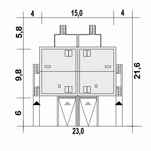 Rzut projektu Grab A1-ZBL1 z garażem - Usytuowanie na działce