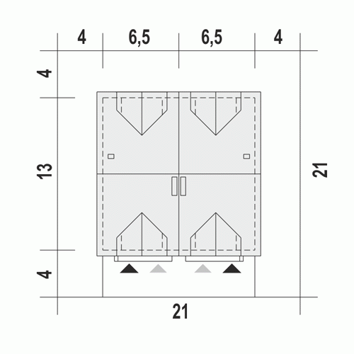 Rzut projektu Jukka A1-BL z garażem - Usytuowanie na działce