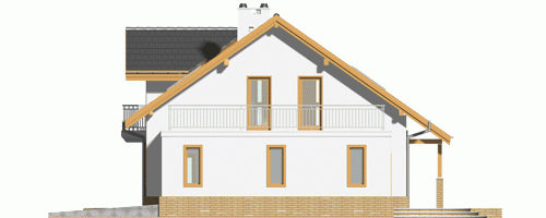 Rzut projektu Puszczyk z garażem - Elewacja