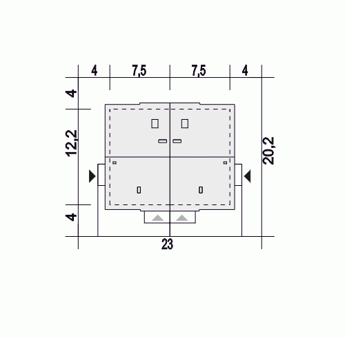 Rzut projektu Głuszec II A-BL z garażem - Usytuowanie na działce