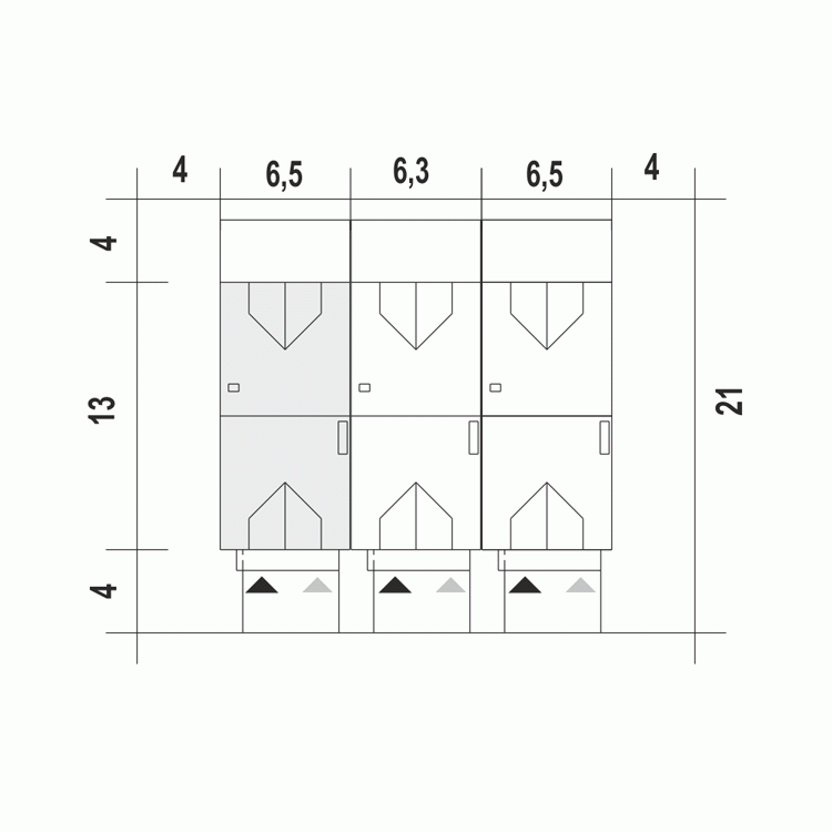 Rzut projektu Jukka A1-SZL z garażem - Usytuowanie na działce