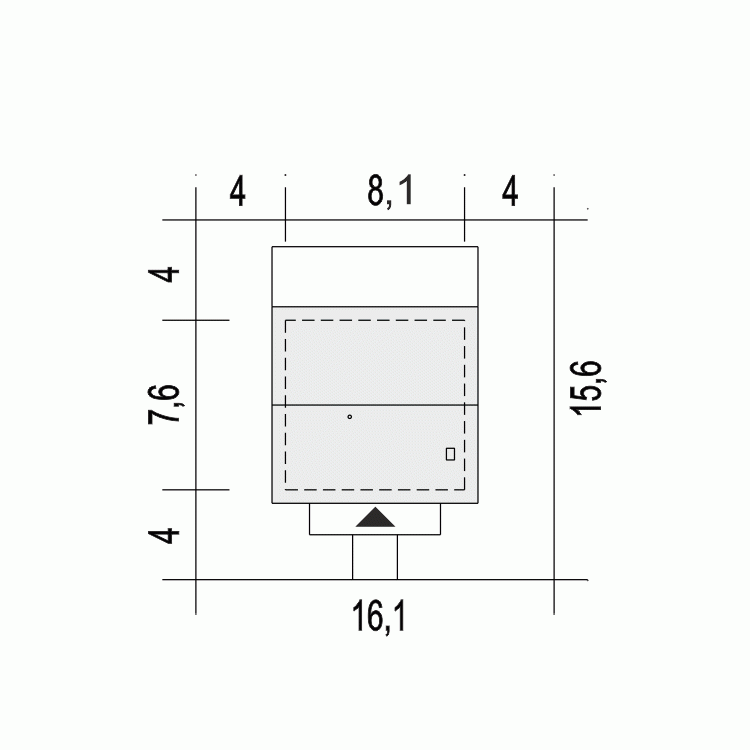 Rzut projektu Bratek B1 - Usytuowanie na działce
