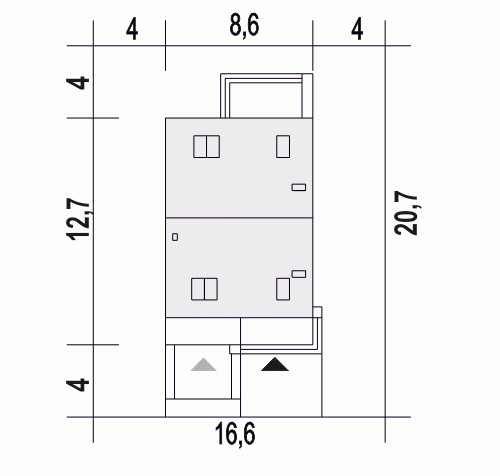 Rzut projektu Mazurek II z garażem - Usytuowanie na działce