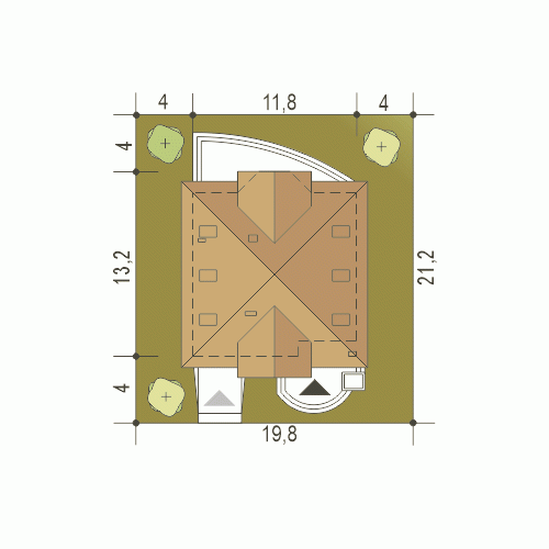 Rzut projektu Dzierlatka z garażem - Usytuowanie na działce