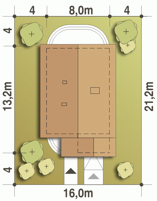 Rzut projektu Greta III z garażem - Usytuowanie na działce