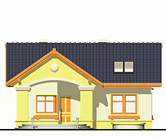 Rzut projektu Drozd bez garażu - Elewacja