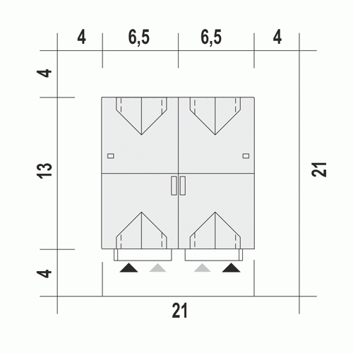 Rzut projektu Jukka A-BL z garażem - Usytuowanie na działce