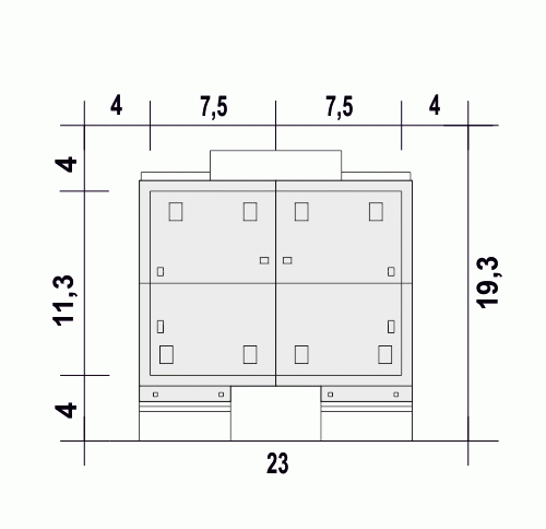 Rzut projektu Agat II B-BL2 - Usytuowanie na działce