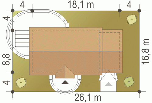 Rzut projektu Piotr z garażem - Usytuowanie na działce
