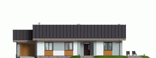 Rzut projektu Luna z garażem - Elewacja