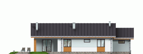 Rzut projektu Luna z garażem - Elewacja