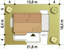 Rzut projektu Eco 1 z garażem - Usytuowanie na działce