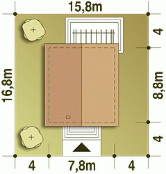 Rzut projektu Ala - Usytuowanie na działce