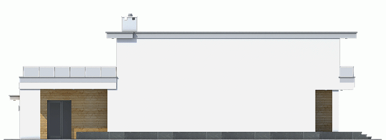 Rzut projektu Long z garażem - Elewacja