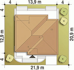 Rzut projektu Jerzyk z garażem - Usytuowanie na działce