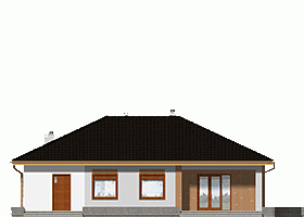 Rzut projektu Jerzyk II z garażem - Elewacja