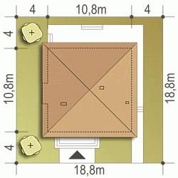 Rzut projektu Tamara - Usytuowanie na działce