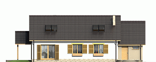 Rzut projektu Hirek z garażem - Elewacja