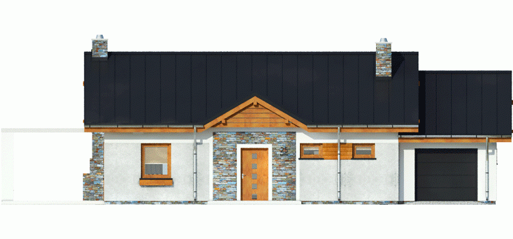 Rzut projektu Michał z garażem - Elewacja